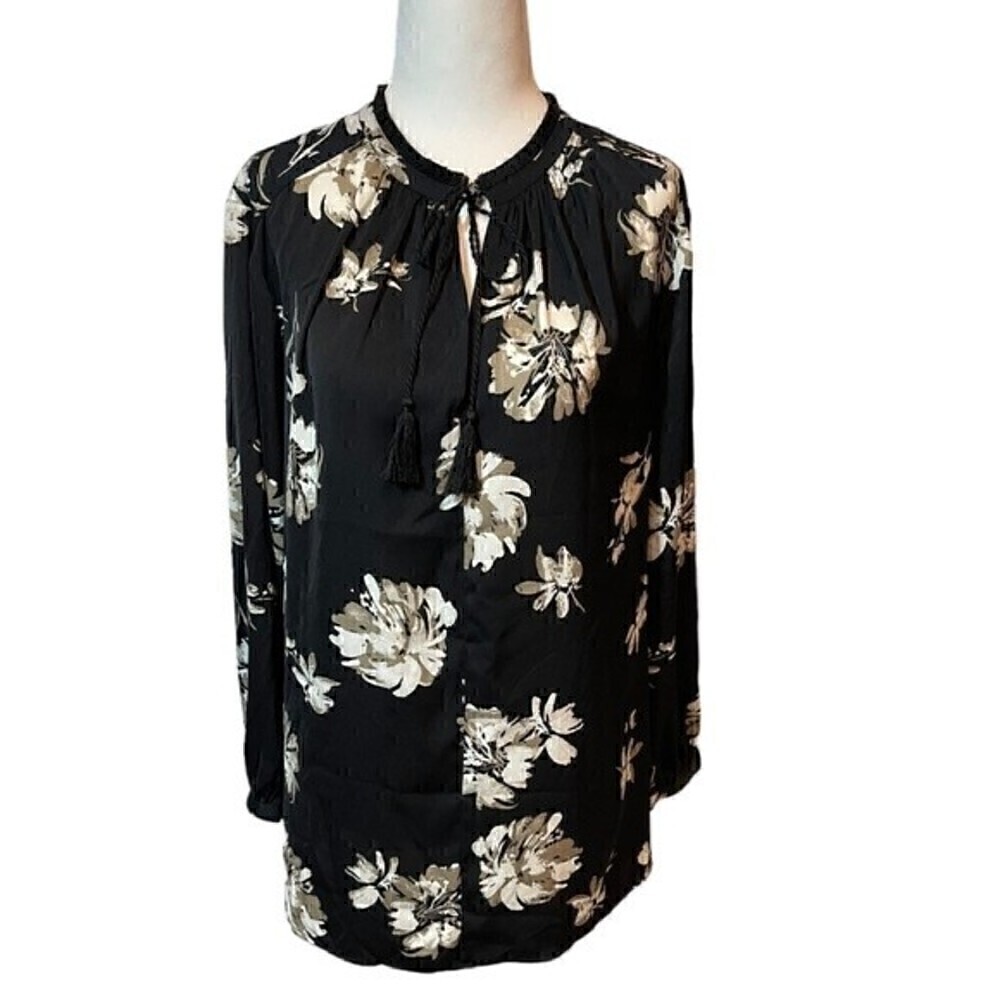NWT Lucky Brand Floral Peasant Top - Size 1X
